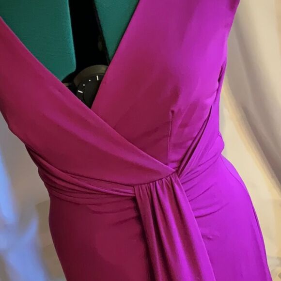 CONNECTED APPARELsize 6 dress in plum purple with front pleat - Picture 5 of 11